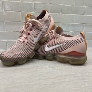Nike Women's Pink and Red VaporMax Flyknit Sneakers